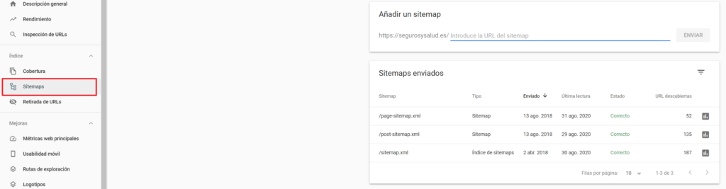Search console Sitemaps