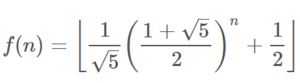 Forma cerrada secuencia de Fibonacci