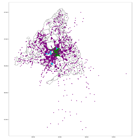 Imagen 1 – Distribución del transporte público en la Comunidad de Madrid.